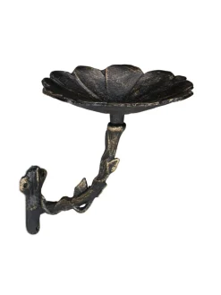 relaxdays Vögel<Vogeltränke Blüte in Bronze