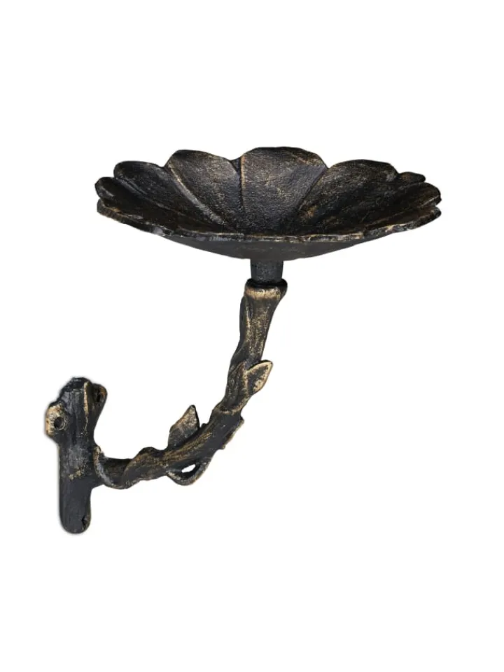 relaxdays Vögel<Vogeltränke Blüte in Bronze