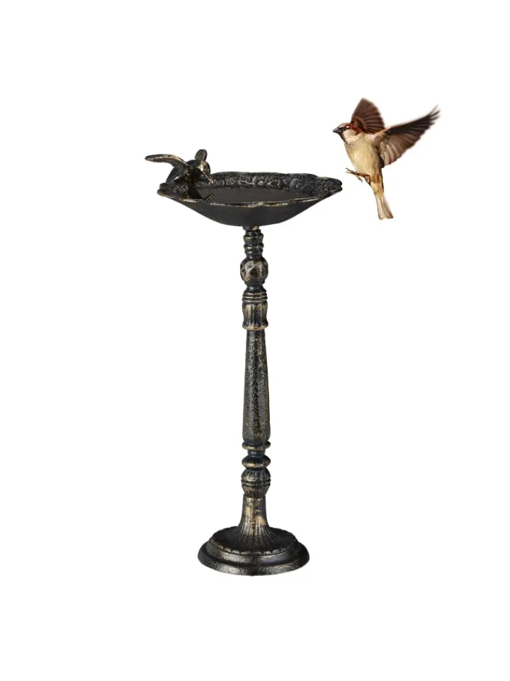 relaxdays Vögel<Vogeltränke in Bronze