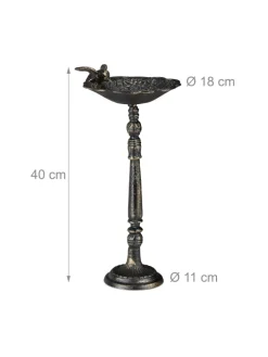 relaxdays Vögel<Vogeltränke in Bronze
