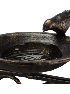 relaxdays Vögel<Vogeltränke in Bronze - (B)28x (H)24 x (T)14 cm