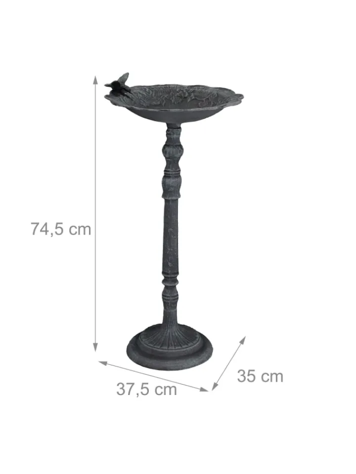relaxdays Vögel<Vogeltränke in Dunkelgrün - (B)37,5 x (H)74,5 x (T)35 cm