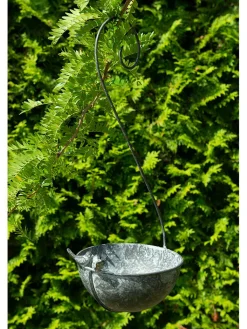 POSIWIO Gartendekoration|Gartendekoration<Vogeltränke in Grau - (B)23 x (H)56 x (T)21 cm