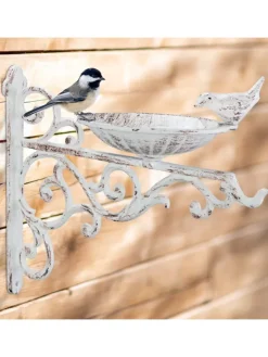 relaxdays Vögel<Vogeltränke in Weiß - (B)28x (H)24 x (T)14 cm