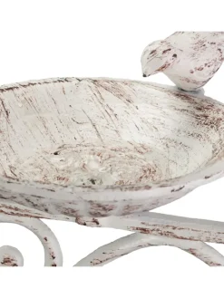 relaxdays Vögel<Vogeltränke in Weiß - (B)28x (H)24 x (T)14 cm