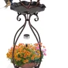COSTWAY Vögel<Vogeltränke mit Solarleuchte in Bronze