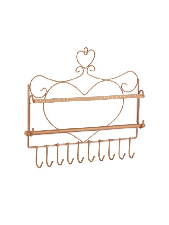 relaxdays Schmuckkästen<Wand Schmuckhalter in Bronze - (B)36,5x (H)30 x (T)3,5 cm