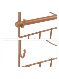 relaxdays Schmuckkästen<Wand Schmuckhalter in Bronze - (B)36,5x (H)30 x (T)3,5 cm