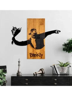 ABERTO DESIGN Wanddekoration<Wanddekor "Banksy - Flower Thrower" - (B)69 x (H)58 cm