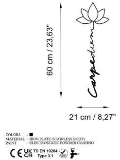 ABERTO DESIGN Wanddekoration<Wanddekor "Carpe Diem" - (B)21 x (H)60 cm