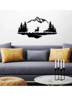 ABERTO DESIGN Wanddekoration<Wanddekor "Deer And Landscape" - (B)70 x (H)38 cm