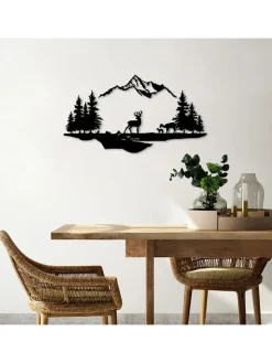 ABERTO DESIGN Wanddekoration<Wanddekor "Deer And Landscape" - (B)70 x (H)38 cm