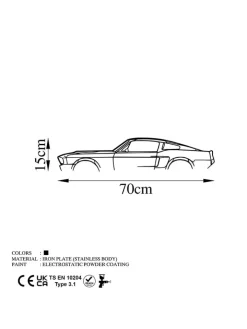 ABERTO DESIGN Wanddekoration<Wanddekor "Ford Mustang" - (B)70 x (H)15 cm