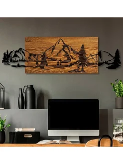 ABERTO DESIGN Wanddekoration<Wanddekor "Mountain Range" - (B)95 x (H)30 cm