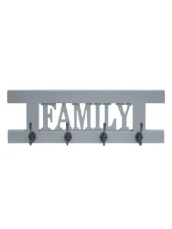 MCW Garderoben<Wandgarderobe C60 Family im Shabby-Look, Grau-blau