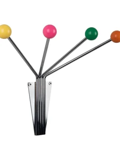 Present Time Garderoben<Wandgarderobe "Neptune" in Silber/ Bunt - (B)21 x (H)11,5 cm
