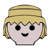 Playmobil Wanddekoration<Wandhaken " Boy" in Creme/ Gelb - (B)8 x (H)4 cm