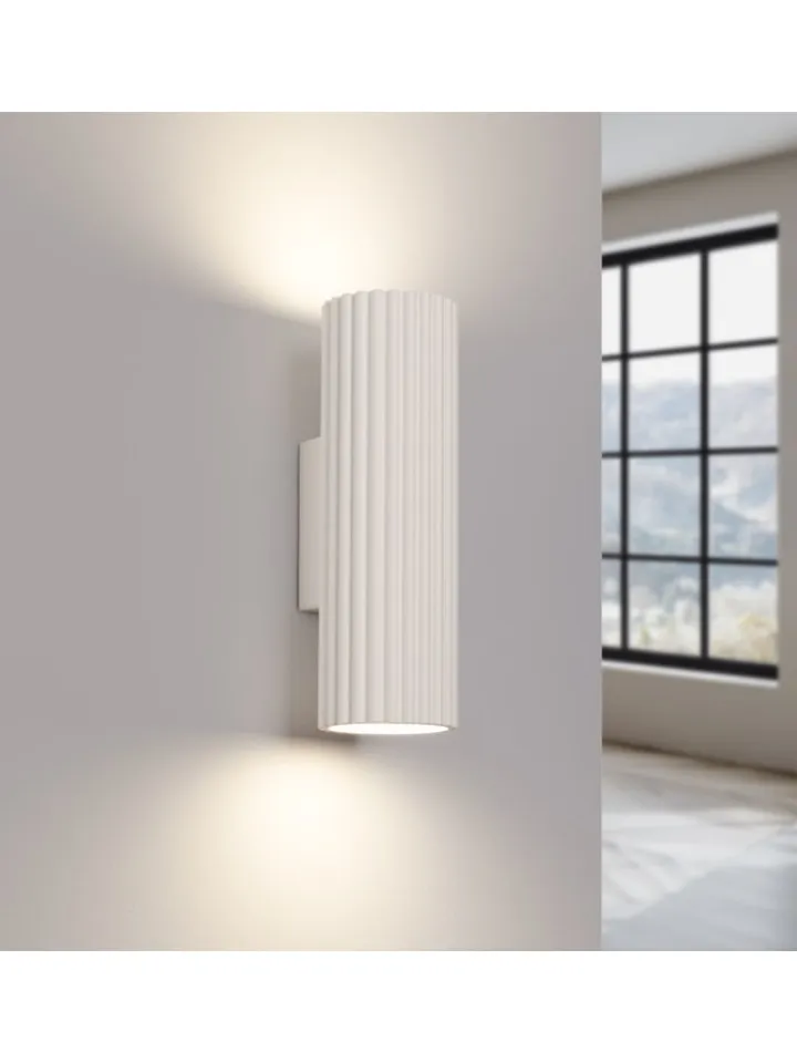 Licht-Erlebnisse Wandleuchten<Wandlampe (B)6.5 x (H)20 cm in Creme