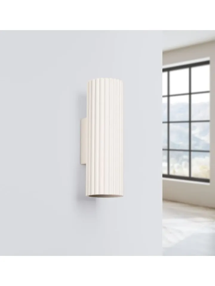Licht-Erlebnisse Wandleuchten<Wandlampe (B)6.5 x (H)20 cm in Creme