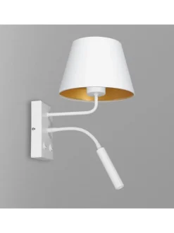 Licht-Erlebnisse Wandleuchten<Wandlampe (B)18 x (H)38 cm in Weiß Gold