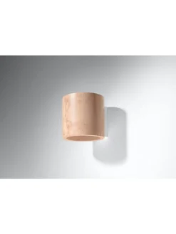 Nice Lamps Wandleuchten<Wandleuchte RODA in Natur Holz Loft Style runde Ø loft 1xG9 LED