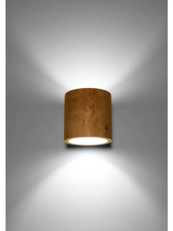 Nice Lamps Wandleuchten<Wandleuchte RODA in Natur Holz Loft Style runde Ø loft 1xG9 LED