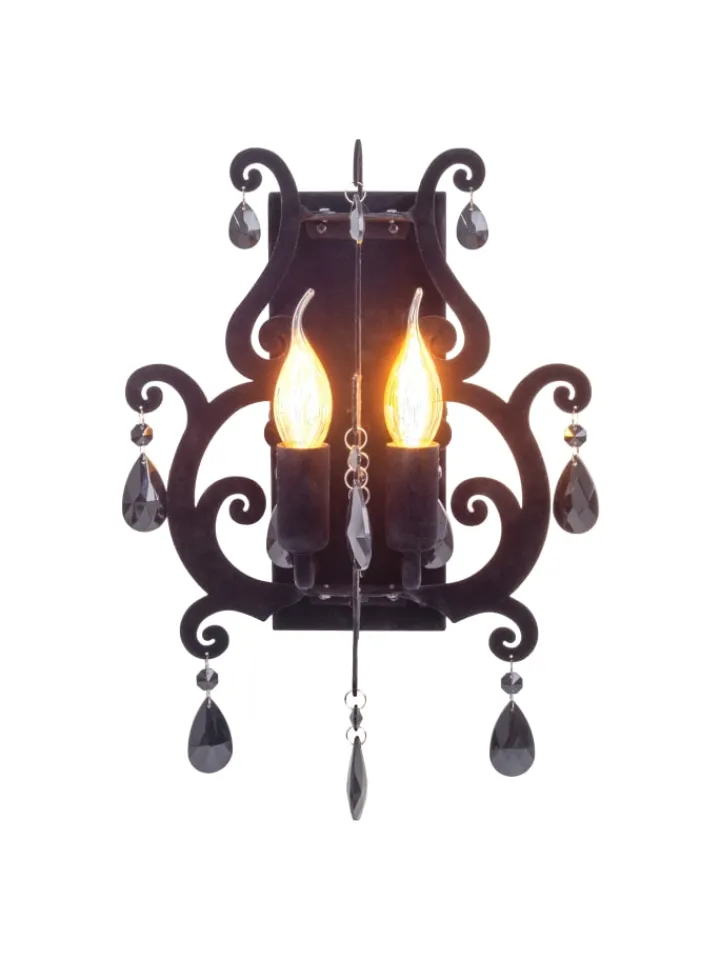 näve Wandleuchten<Wandleuchte "BLACK VELVET" in schwarz - (L)20 cm x (B)30 cm x (H)40 cm