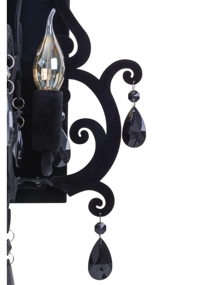 näve Wandleuchten<Wandleuchte "BLACK VELVET" in schwarz - (L)20 cm x (B)30 cm x (H)40 cm
