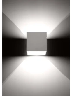 Nice Lamps Wandleuchten<Wandleuchte GEO 1 in Weiß aluminium quadratische Lampe loft 1xG9 LED