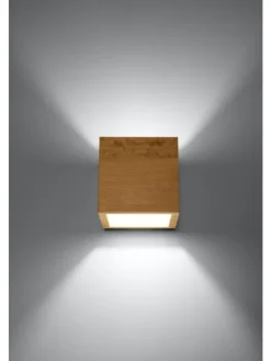 Nice Lamps Wandleuchten<Wandleuchte "GEO" in Natur Holz Lichtrichtung auf und ab 1xG9 LED