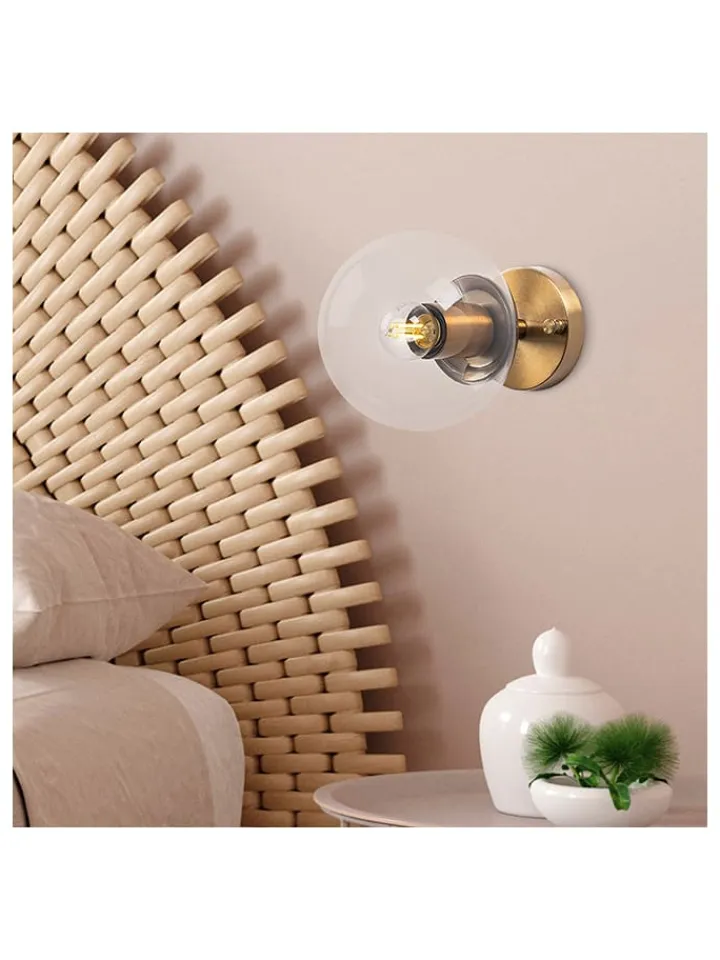 Opviq Wandleuchten<Wandleuchte in Gold - (B)15 x (H)15 cm