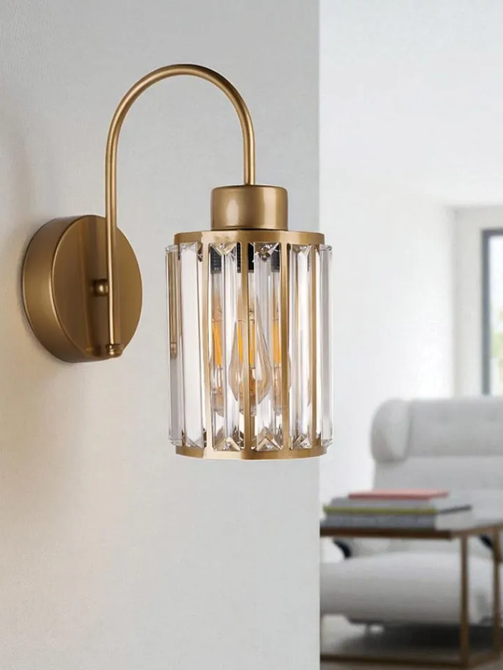 ABERTO DESIGN Wandleuchten<Wandleuchte in Gold - (HB)30 x Ø 12 cm