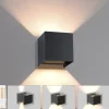 ZMH Wandleuchten<Wandleuchte in schwarz 1-flammige G9 up down Licht warmweiß IP65