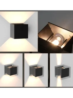 ZMH Wandleuchten<Wandleuchte in schwarz 1-flammige G9 up down Licht warmweiß IP65