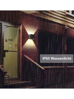 ZMH Wandleuchten<Wandleuchte in schwarz 1-flammige G9 up down Licht warmweiß IP65