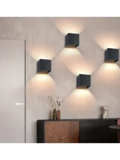 ZMH Wandleuchten<Wandleuchte in schwarz 1-flammige G9 up down Licht warmweiß IP65