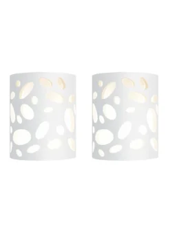 ZMH Wandleuchten<Wandleuchte in weiß E14 Up and Down Design Modern Hallampe Gipslampe