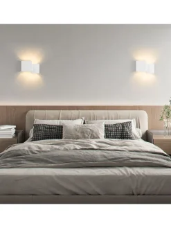ZMH Wandleuchten<Wandleuchte in weiß 2-flammige G9 Up and Down Design Gips Modern