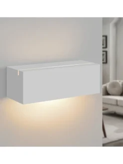 ZMH Wandleuchten<Wandleuchte in weiß G9 Up and Down Design L 22CM Gips Modern Hallampe