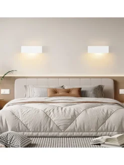 ZMH Wandleuchten<Wandleuchte in weiß G9 Up and Down Design L 22CM Gips Modern Hallampe