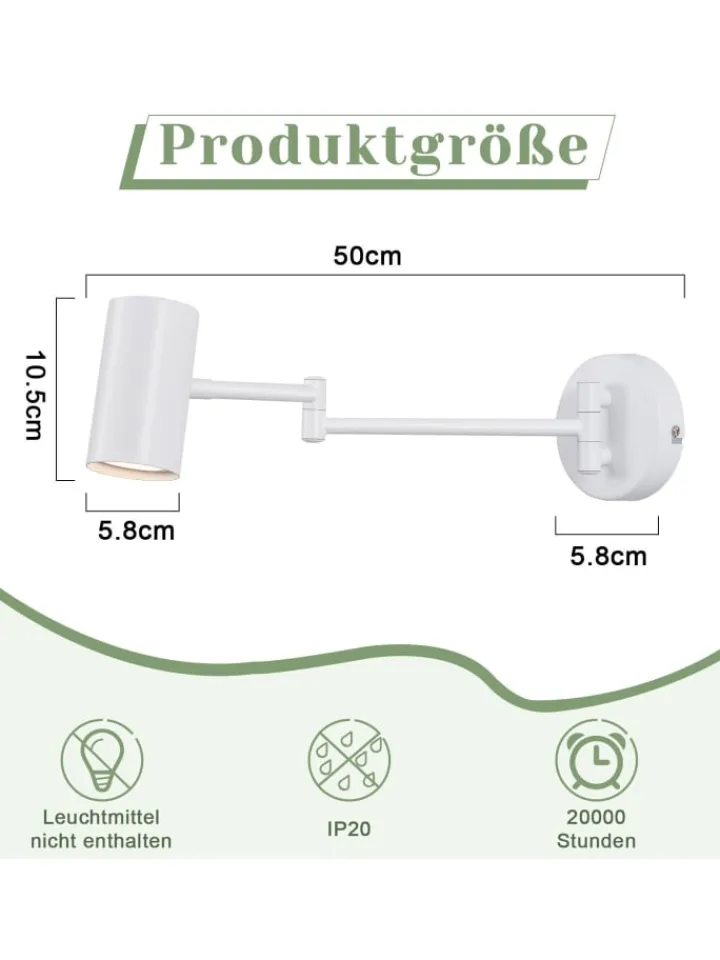 ZMH Wandleuchten<Wandleuchte in weiß GU10 schwenkbar