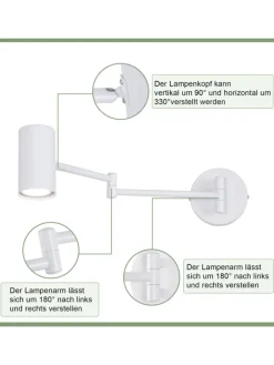 ZMH Wandleuchten<Wandleuchte in weiß GU10 schwenkbar