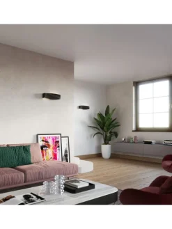 Nice Lamps Wandleuchten<Wandleuchte Keramik TAURUS in Schwarz mit glas loft style LED E27