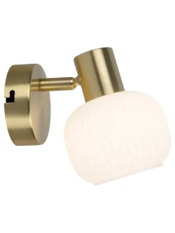 näve Wandleuchten<Wandleuchte "LEARTA" in messingmatt - (L)16 cm x (B)10 cm x (H)13.5 cm