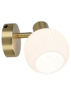 näve Wandleuchten<Wandleuchte "LEARTA" in messingmatt - (L)16 cm x (B)10 cm x (H)13.5 cm