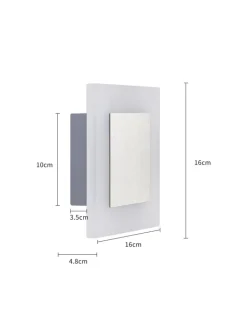 ZMH Wandleuchten<Wandleuchte LED in chrom eckig modern 7W warmweiß Metall und Acryl L 16cm