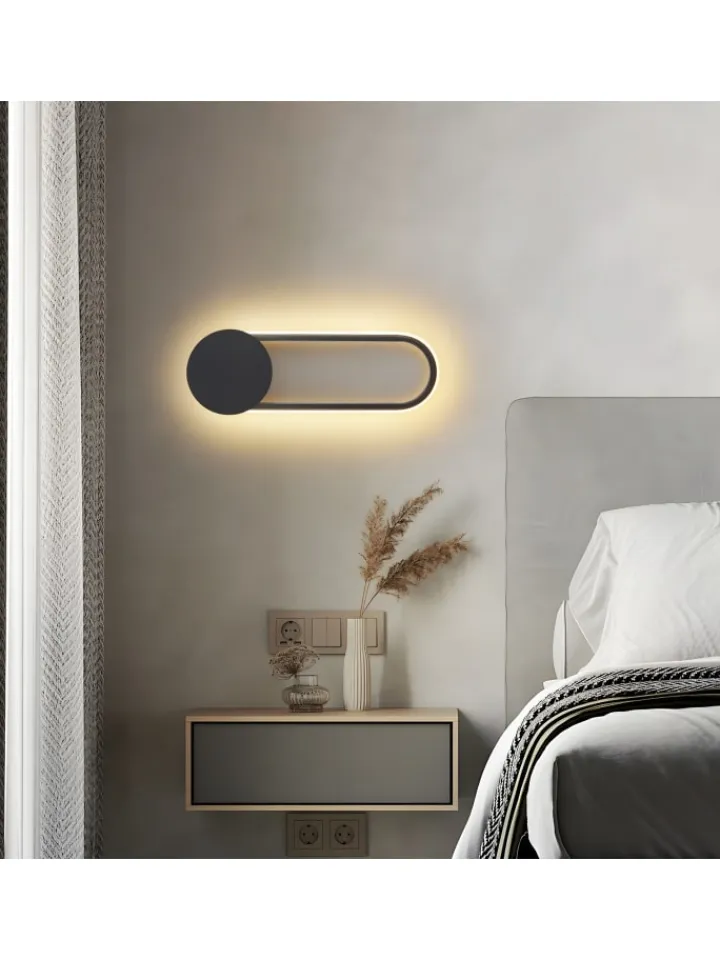 ZMH Wandleuchten<Wandleuchte LED in schwarz 12W Modern 3000K warmweiß Hallampe L 41.5cm