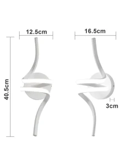 ZMH Wandleuchten<Wandleuchte LED in weiß Modern Aluminium 7W warmweiß Ganglampe L 40.5cm