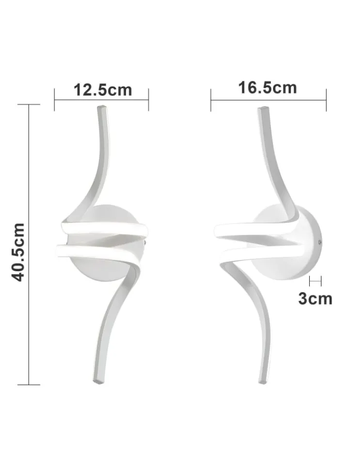 ZMH Wandleuchten<Wandleuchte LED in weiß Modern Aluminium 7W warmweiß Ganglampe L 40.5cm