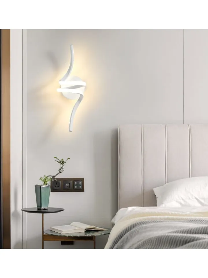 ZMH Wandleuchten<Wandleuchte LED in weiß Modern Aluminium 7W warmweiß Ganglampe L 40.5cm